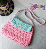 Pink blue T-yarn sling bag