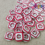 Kancing Resin Colourful 12MM RED